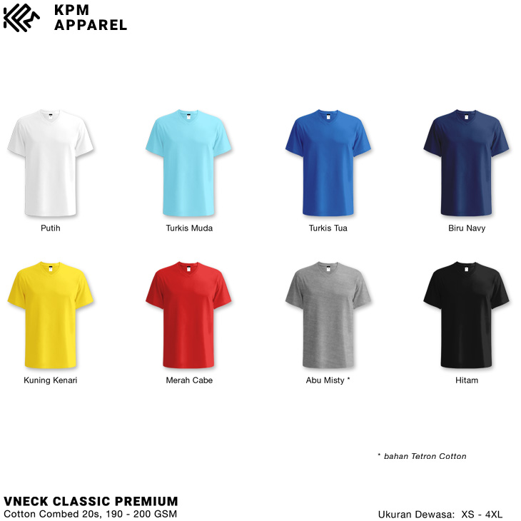 kaos cotton combed vneck 20s